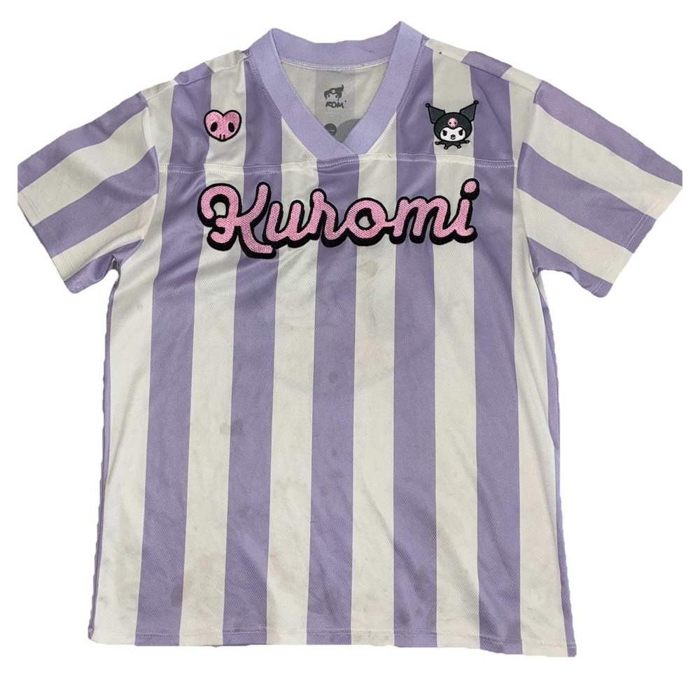 Sanrio Kuromi Jersey Girls M Purple Soccer Embroidered *spots